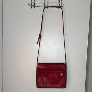 Giani Bernini Red Leather Crossbody with Gold Charm